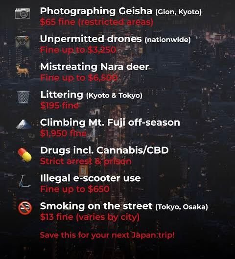 New Tourist Rules in Japan
